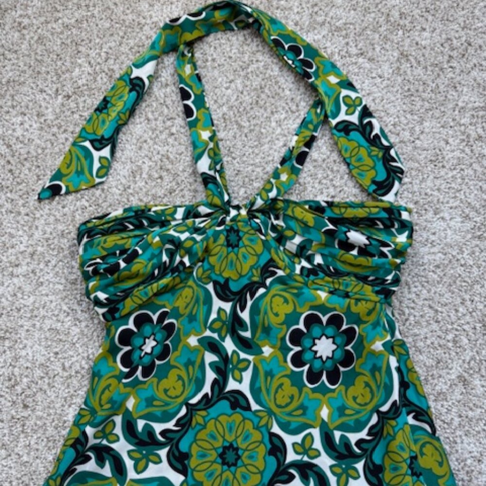 Ann Taylor Silk Strapless Floral Top w/ Tie Size 2